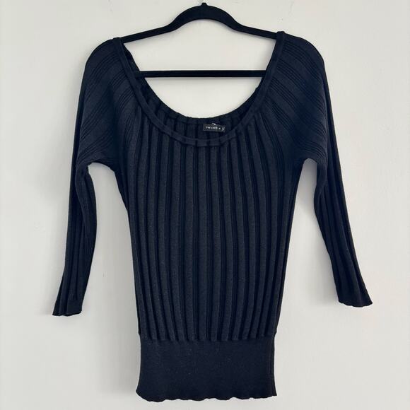 Vintage 2006 The Limited Silk Cashmere Blend Sweater Ribbed Black Sparkly Size M - Picture 9 of 10